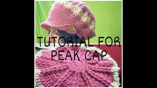 Crochet Womens Peak Cap Hat I Tutorial Any Yarn Hook And Size I cap [upl. by Ecyoj1]