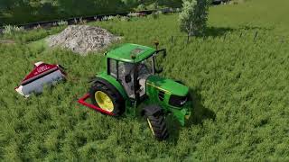 Slåing Med Hjemmelaget slåmaskin  FS22  Geiselsberg Farm [upl. by Estus210]