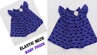 DiyElastic Neck Baby Frock cutting and stitching Very Easy Summer baby frock cutting and stitching [upl. by Roxy]