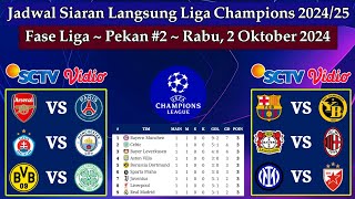 Jadwal Liga Champions Live SCTV  Arsenal vs PSG  Fase Liga UCL 20242025 Pekan ke 2 [upl. by Shuman]