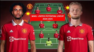 MANCHESTER UNITED POTENTIAL STARTING LINEUP WITH TRANSFER TARGET SUMMER 2024  TRANSFER NEWS [upl. by Indys256]