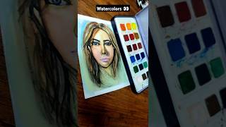 Easy Watercolor portrait painting watercolor shorts [upl. by Dorene]