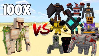 100 Golem VS ALL Golem in Minecraft [upl. by Nylram]