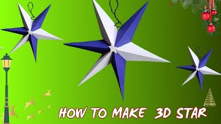 christmas starstar christmas star with paper3d paper stars christmas decoration idea diy star [upl. by Ahsielat]