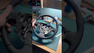 Restoration of an old steering wheel with genuine leather by hand automobile leathercraft [upl. by Conni]