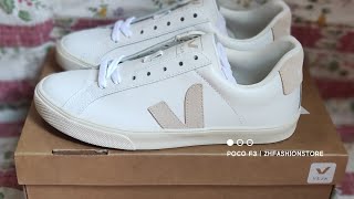 REVIEW DAN UNBOXING SNEAKER VEJA ESPLAR EXTRA WHITE SABBLE [upl. by Osbourn]