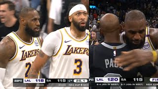 LeBron James clutch layup vs Spurs then shows love to Chris Paul after the game [upl. by Karol552]