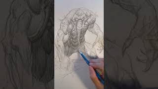 How to Draw Giant Size ManThing frankchoartist marvel manthing drawing sketch howtodraw [upl. by Ecinehs]