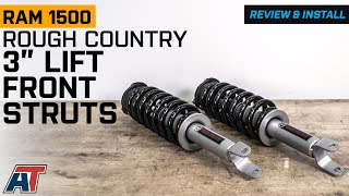 20122018 4WD RAM 1500 Rough Country N3 Loaded Front Struts 3Inch Lift Review amp Install [upl. by Hedges]