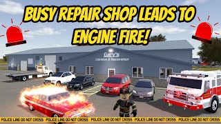 Greenville Wisc Roblox l Car Repair Shop ENGINE FIRE Update Roleplay [upl. by Neerihs]