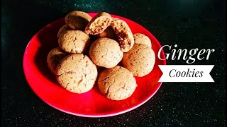 Ginger Cookies Eggless  Kamals Homely Recipes [upl. by Wurst]