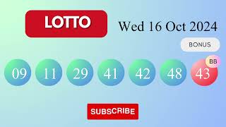 Lotto Draw Results on Wed 16 Oct 2024 The National Lottery UK [upl. by Yesor48]