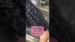 Pt 1 How to wash a Curly Hair human hair lace front Wig wigtips alipearlhair shorts [upl. by Yelyr]