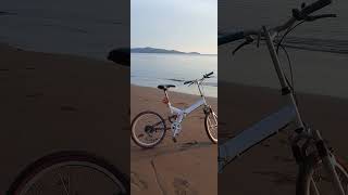 Folding Bike at the Beach shopboys shorts foldingbike beach [upl. by Rodriguez]