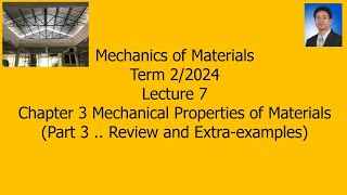 07 Ch 3 Mechanical Properties of Materials END Mech of Materials Inter Prog 2 2024 Nov 12 2024 [upl. by Le54]