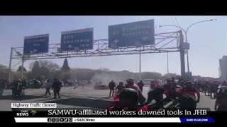 SAMWU Protest  Traffic now flowing on the M1 M2 Highway [upl. by Ahsenahs]