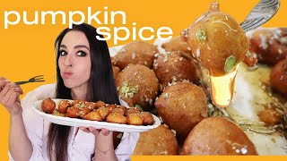 Ridiculously EASY Loukoumades Greek Doughnut Holes  Pumpkin Spice Edition Dessert ideas [upl. by Yggep378]