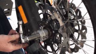 BMW F800GS Maintenance  Remove and install front wheel [upl. by Gaylord]