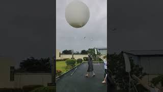 Typhoon meteorological data collection air balloon lift off process [upl. by Romilda]