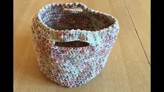 Tuto panier sac au crochet spécial gaucher [upl. by Yablon]