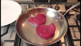 Searing ahi tuna steaks [upl. by Chandos]