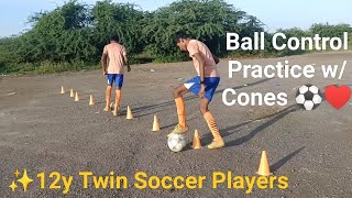 ✅⚽SOCCER ball CONTROL DRILLS with CONES🎯 football soccer shortvideo sports gaming drills [upl. by Ijan108]