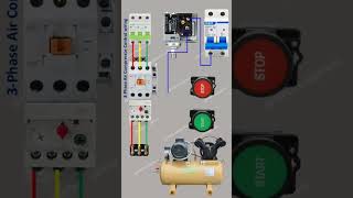 3 phase Air compressor wiring  air compressor automatic onoff control wiring [upl. by Quinn911]