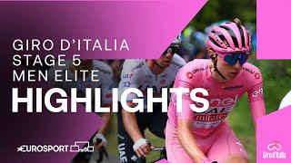 A Day To Forget For The Sprint Teams 😬  Giro DItalia Stage 5 Race Highlights  Eurosport Cycling [upl. by Aihsemek878]