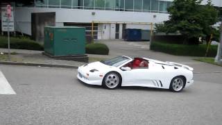 White Lamborghini Diablo Roadster  HD [upl. by Oyek251]