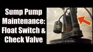 Sump Pump Maintenance Testing Replacing the Check Valve Adjusting the Float Switch [upl. by Ulick]