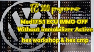 Immo Off Without Immobilizer Active On Dash For Med1751 ECU Using Fc200 Programmer [upl. by Nalloh]