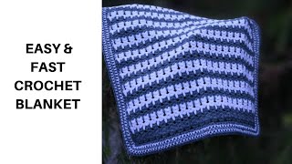 How to crochet a cat stitch baby blanket  Easy and fast  crochetblanket crochetbabyblanket [upl. by Hayn]