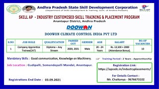 Jobs for Diploma Any Stream in Doowon Climate Control India Pvt Ltd 2021 [upl. by Lathe640]