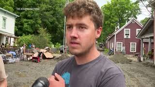 Flooding in Plainfield Vermont destroys bridge apartments [upl. by Madlen676]