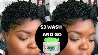 3 WASH AND GO ON SHORT NATURAL HAIR FT WETLINE EXTREME GEL [upl. by Tnilk]