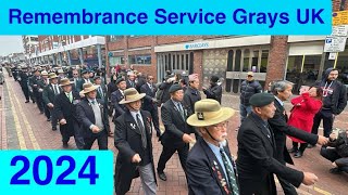 remembrance service 2024 Grays UK [upl. by Osmen457]