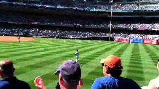 Ecstatic NYY Fan PostCatch of RF Swisher Toss  Yankee Stadium Sec105Row14 73011 [upl. by Erelia]