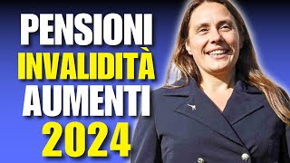 PENSIONI INVALIDITÀ NUOVI IMPORTI PER IL 2024 [upl. by Tareyn389]