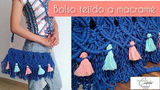 Bolso rombos tejidos a macramÃ© [upl. by Uball]