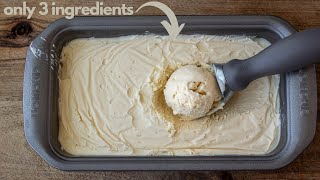 HOMEMADE VANILLA ICE CREAM  3 Ingredients only No Ice Cream Machine [upl. by Nifares]