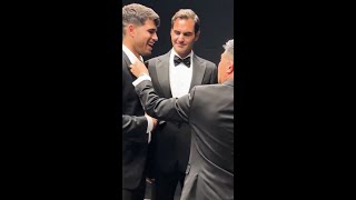 El gesto de FEDERER con ALCARAZ que desató la risa de ambos [upl. by Aihsyla]