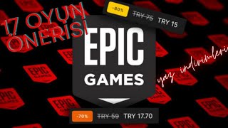 Yaz Sonu İndirimleri  17 Oyun Önerisi Epic Games [upl. by Eelarual89]