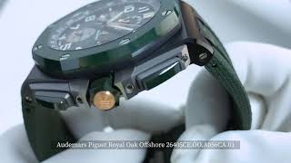 Audemars Piguet Royal Oak Offshore 44mm Green Ceramic 26405CEOOA056CA01  WATCHGUYNYC [upl. by Everick]