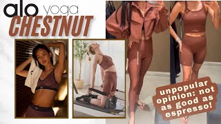 alo yoga CHESTNUT 🌰 collection  The Fashion Try On [upl. by Tellford]