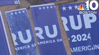 Political candidate signs vandalized in Tyngsborough [upl. by Sessler]