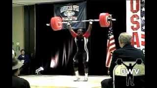 Oscar Chaplin III Junior American Record 1925kg Clean amp Jerk [upl. by Ymerej843]