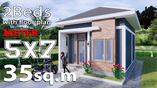 Small House Design 5x7 Meters 35sq m Hip Roof [upl. by Notpmah429]