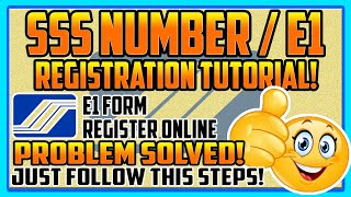 SSS NUMBER  E1 FORM REGISTRATION THRU ONLINE 2020 ALAMIN  SOCIAL SECURITY SYSTEM [upl. by Chill]