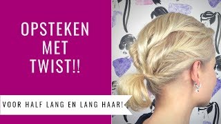 HALFLANG HAAR OPSTEKEN MET EEN TWIST  Dazzling Beauty [upl. by Hahcim591]