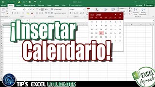 EXCEL  Inserta un Calendario Desplegable en una de Hoja de Calculo [upl. by Ambrose]